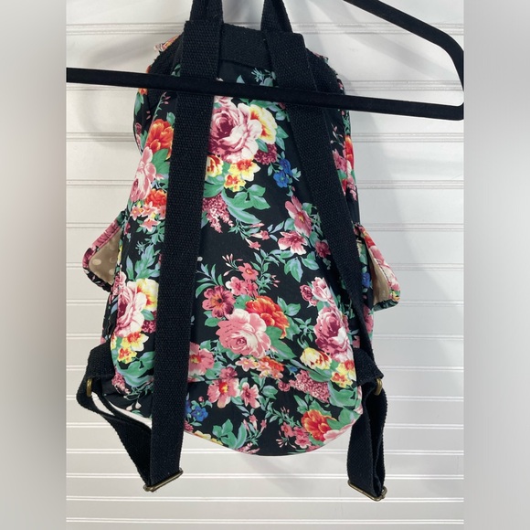 Steve Madden Floral Black Multicolored Zippered Pocket Backpack Women’s GUC - Picture 11 of 15